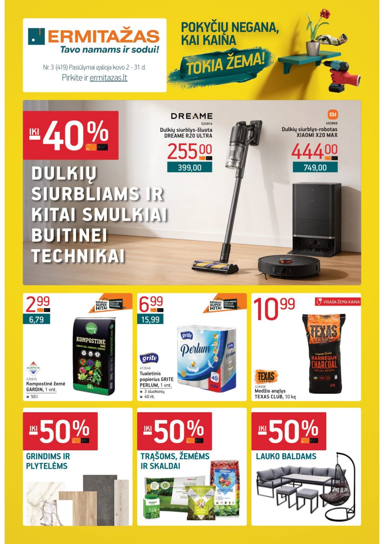ERMITAŽAS akcijų ir nuolaidų leidinys Nr. 3 nuo 2026.03.02 iki 2026.03.31