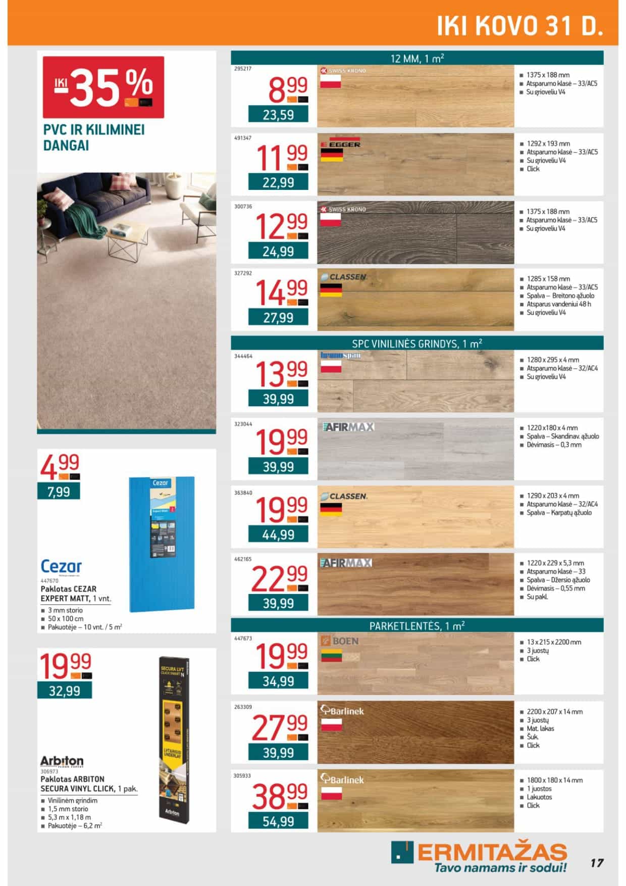 SPC vinilinės grindys KRONOSPAN