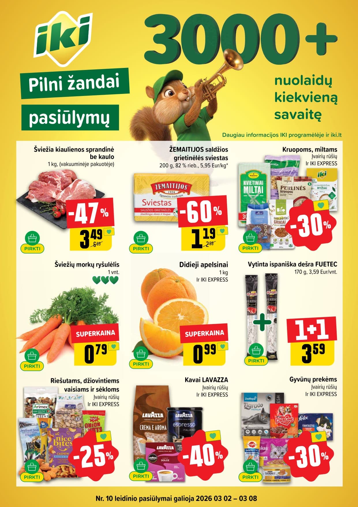 IKI akcijų ir nuolaidų leidinys Nr. 10 nuo 2026.03.02 iki 2026.03.08