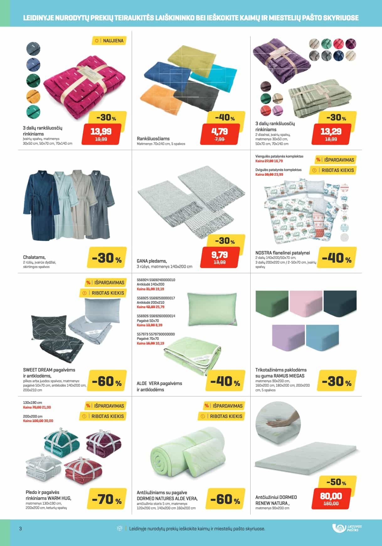 Pledo ir pagalvės rinkiniams WARM HUG