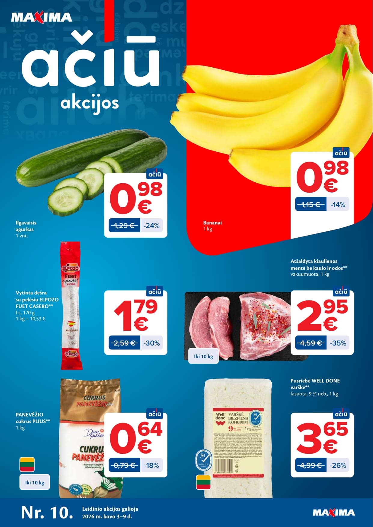 MAXIMA akcijų ir nuolaidų leidinys Nr. 10 nuo 2026.03.03 iki 2026.03.09